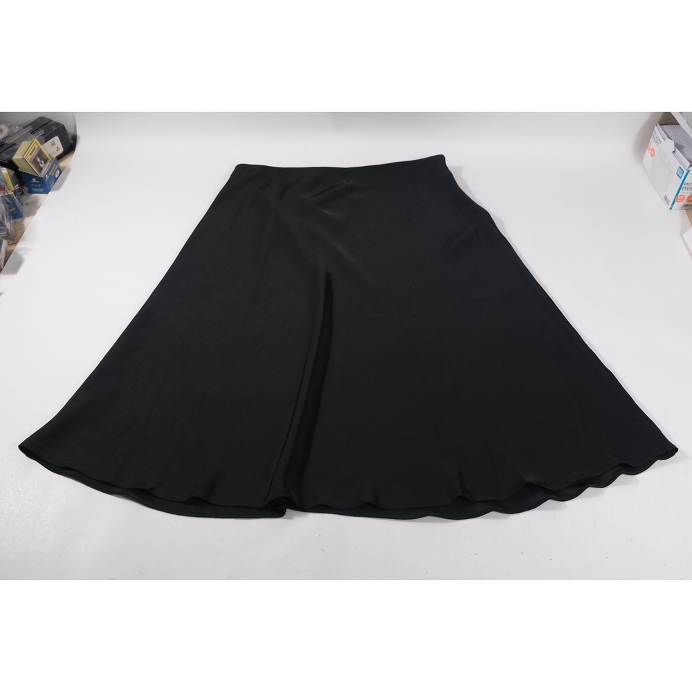 1.STATE Skirt Women XL Black A-Line Midi Solid Minimalist Professional